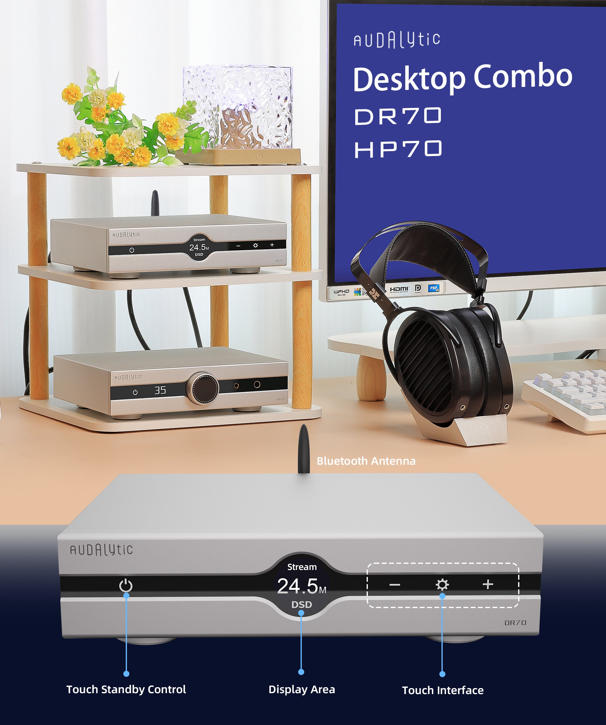 Apos Audio Audalytic DAC (Digital-to-Analog Converter) Audalytic DAC-DR70/DR70N R2R Streaming DAC