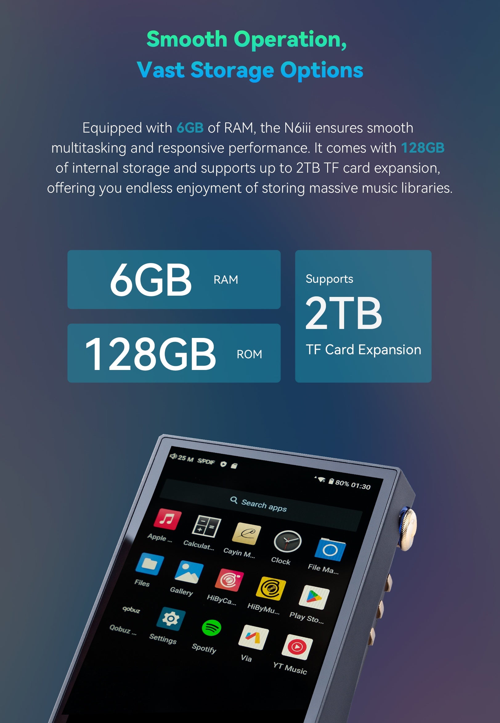 Apos Audio Cayin DAP (Digital Audio Player) Cayin N6iii Digital Audio Player