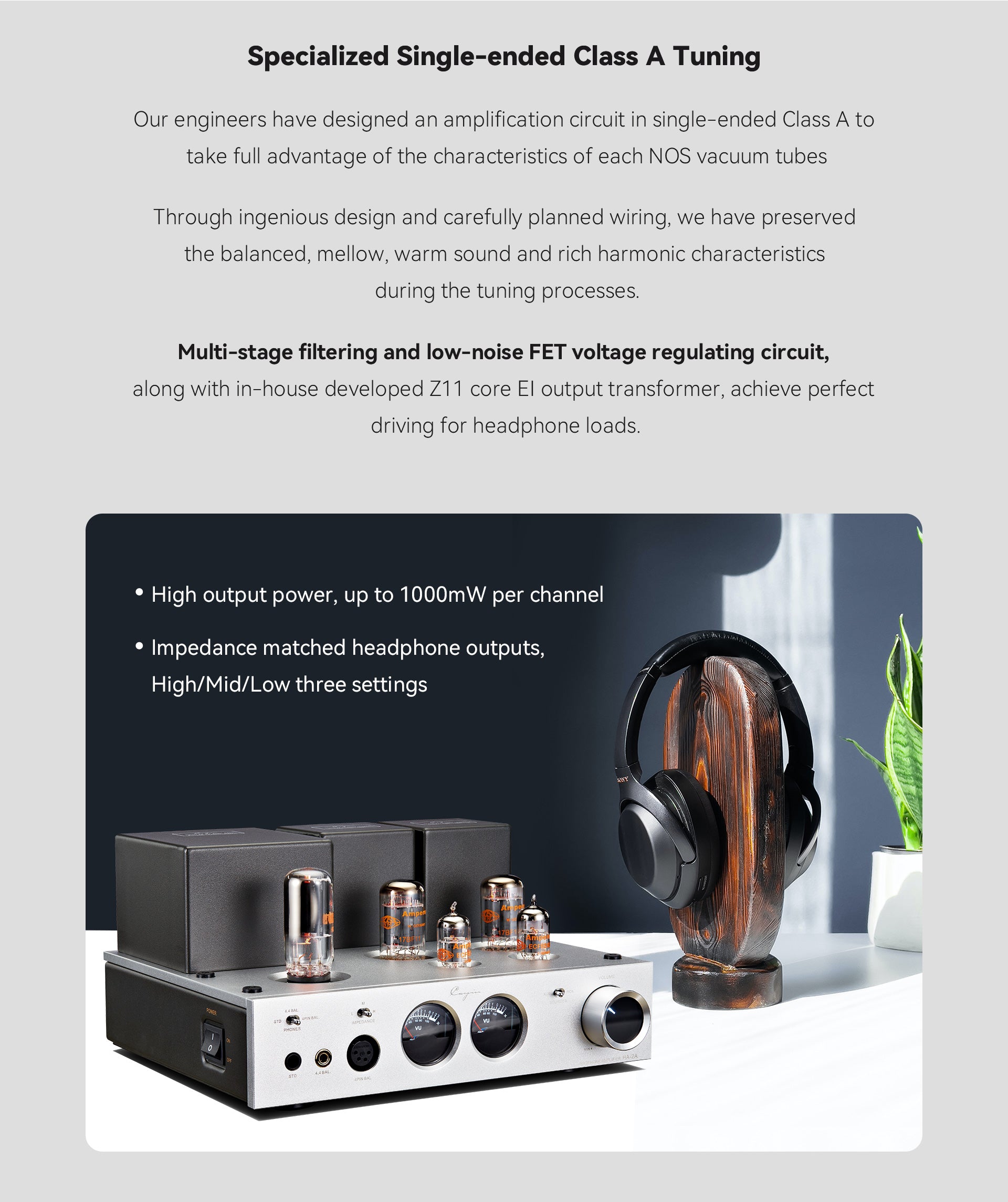 Apos Audio Cayin Headphone Amp (Tube) Cayin HA-2A Desktop Tube Headphone Amplifier