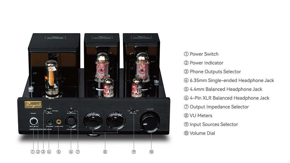 Apos Audio Cayin Headphone Amp (Tube) Cayin HA-3A Desktop Tube Headphone Amplifier