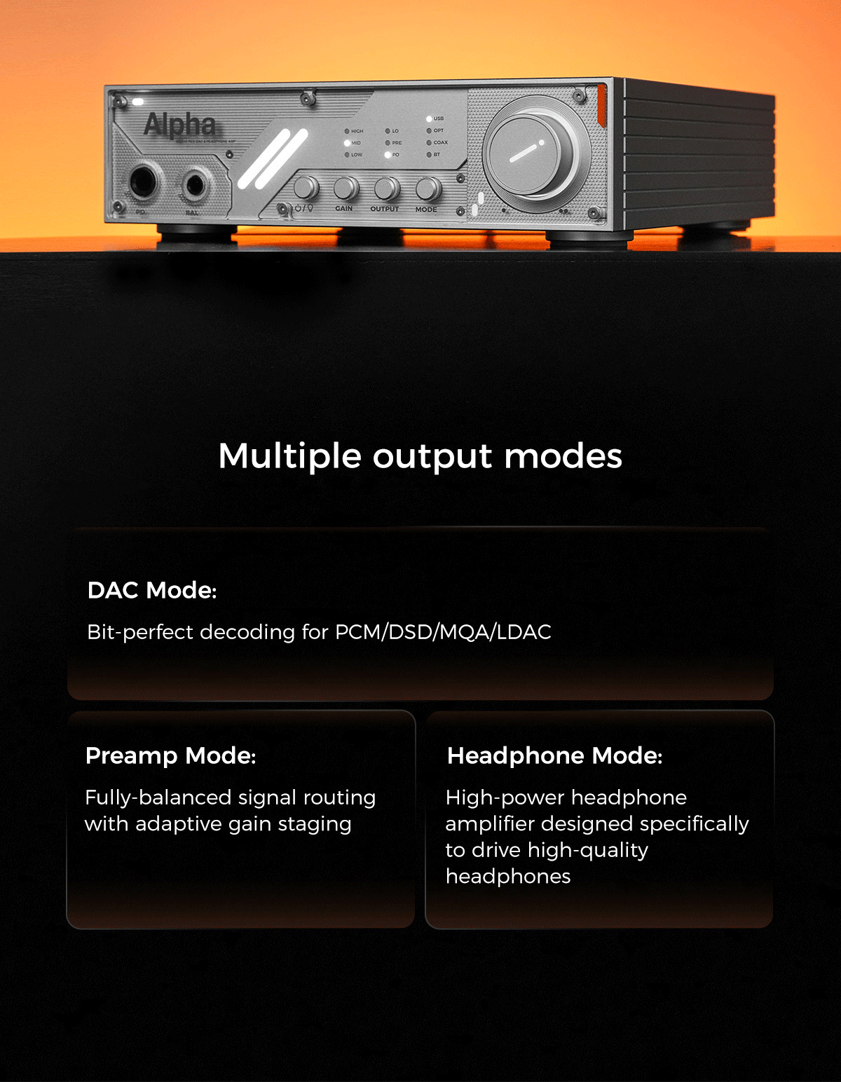 Apos Audio D&A Headphone DAC/Amp D&A Alpha Hi-Res DAC & Headphone Amp