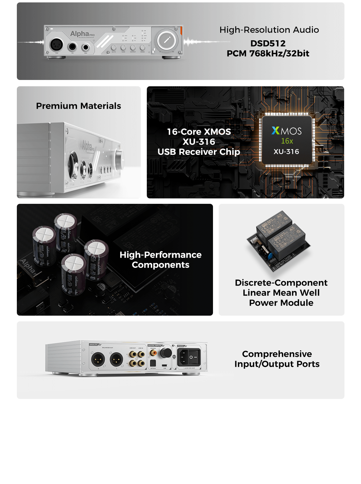 Apos Audio D&A Headphone DAC/Amp D&A Alpha Pro Hi-Res DAC & Headphone Amp