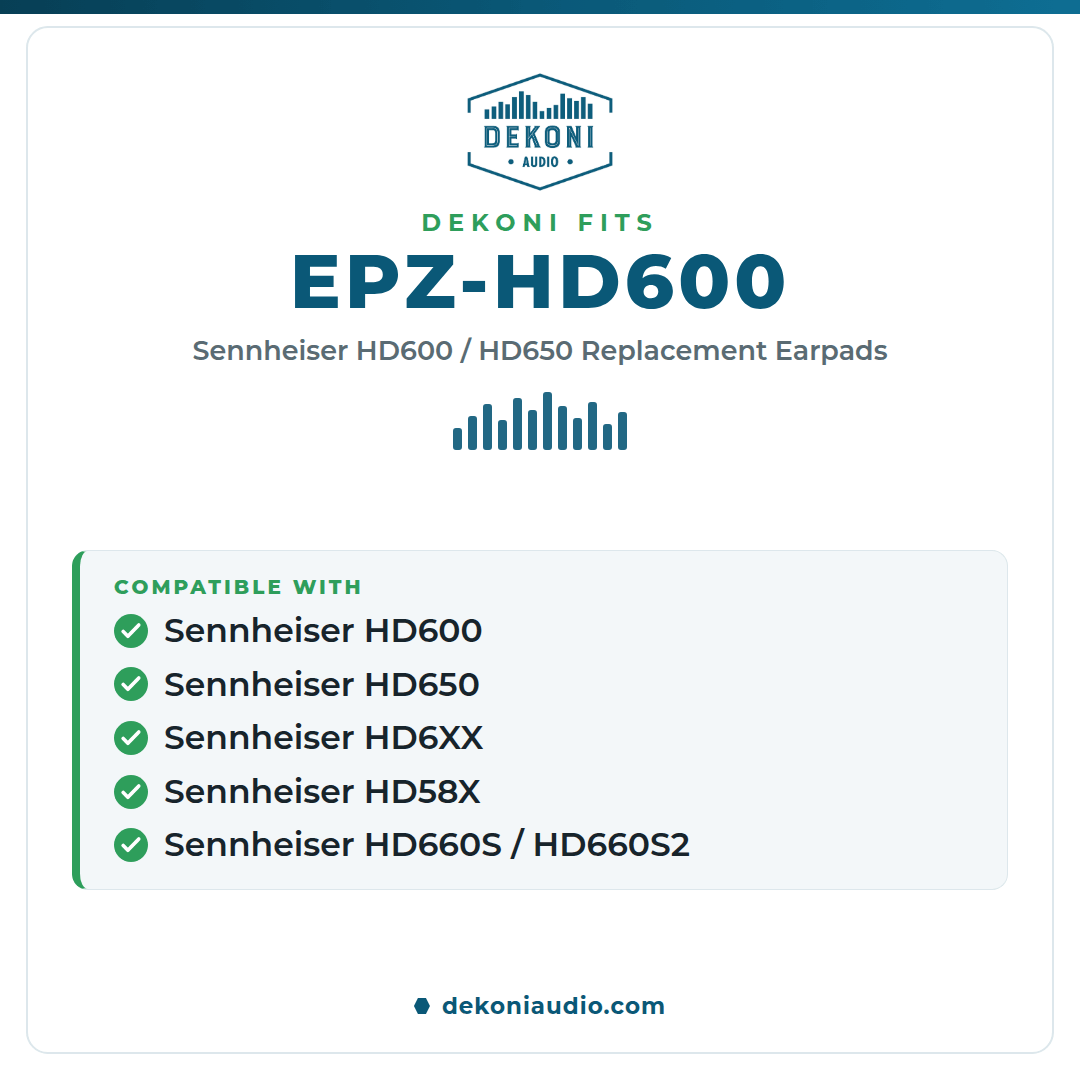 Apos Audio Dekoni Accessory Replacement Earpads for Sennheiser HD600 / HD650 / HD6XX / HD58X / HD660S and More