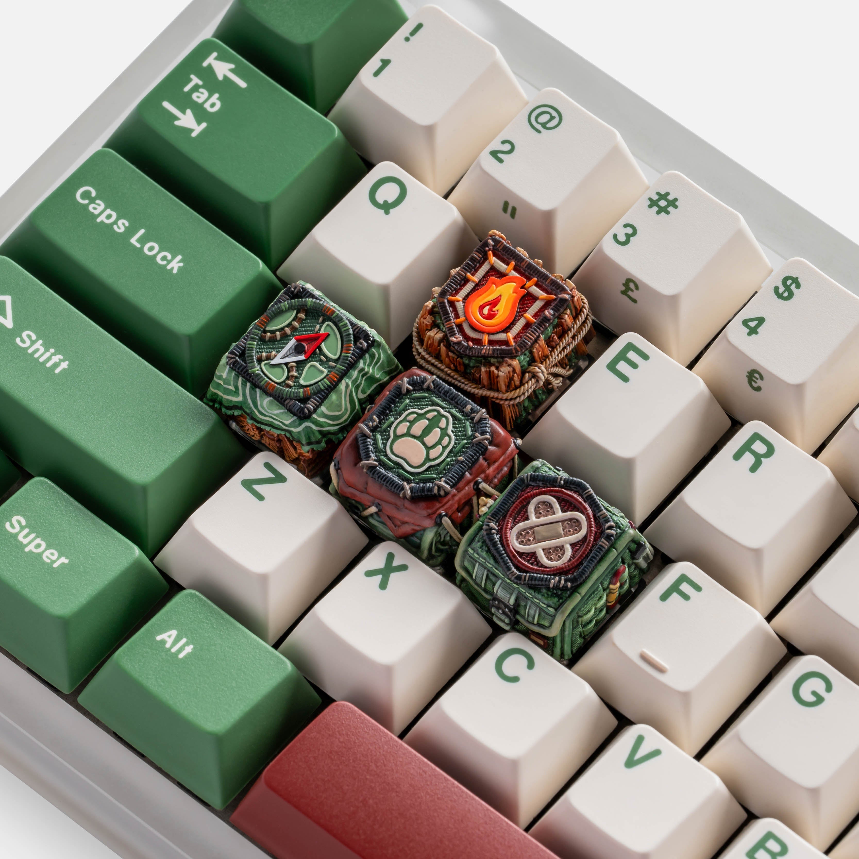 Apos Audio Dwarf Factory Keycaps Camper Badge - GMK Camping Artisans by Dwarf Factory