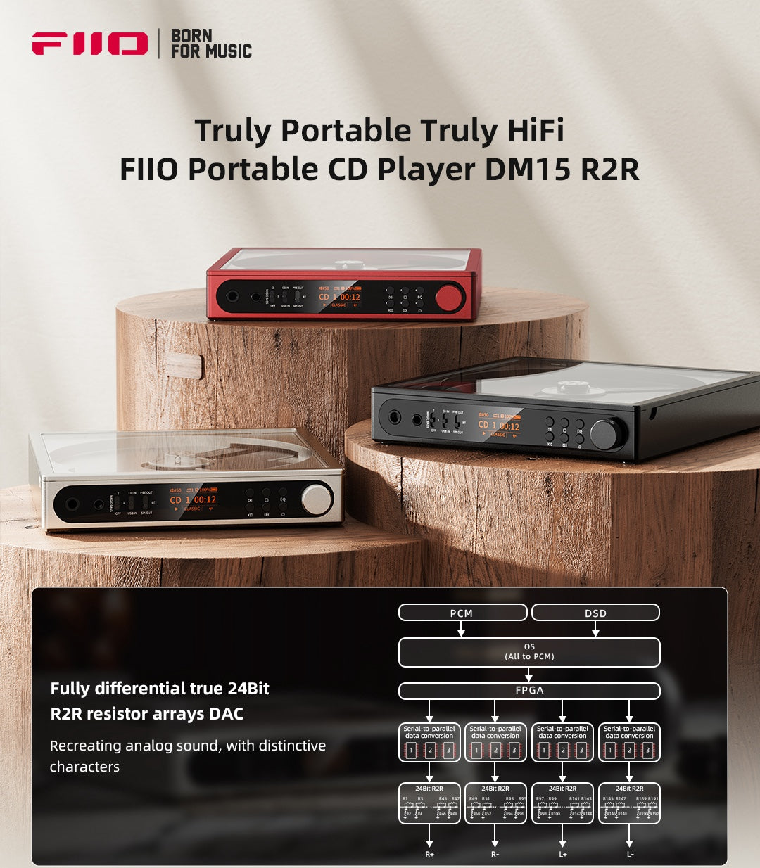 Apos Audio FiiO CD Players & Recorders FiiO DM15 R2R CD Player