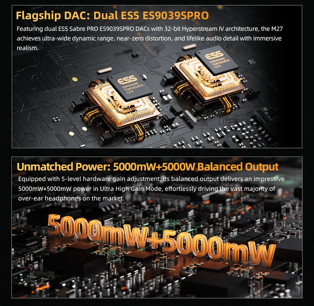 Apos Audio FiiO Headphone DAC/Amp FiiO M27 Reference-Class Portable Smart HIFI Player