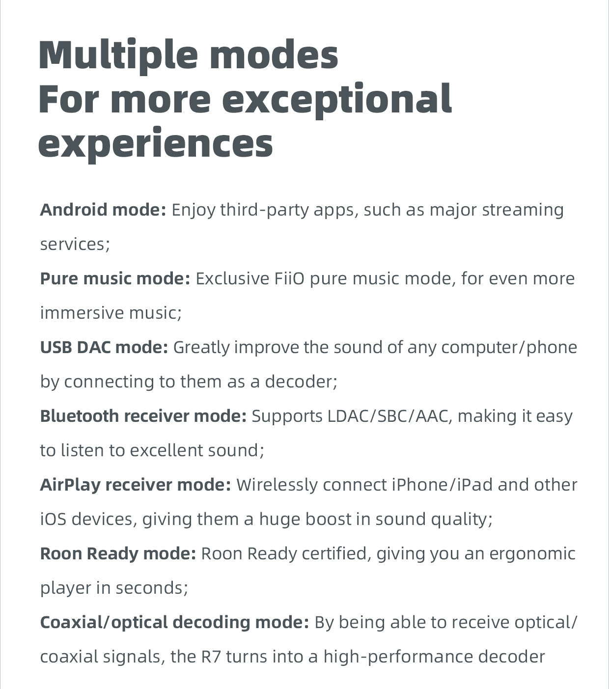 Apos Audio FiiO Headphone DAC/Amp FiiO R7 Desktop HIFI Center/Transmitter/Streamer/Decoder/Amp/Pre-amp All-in-One Unit (Apos Certified)