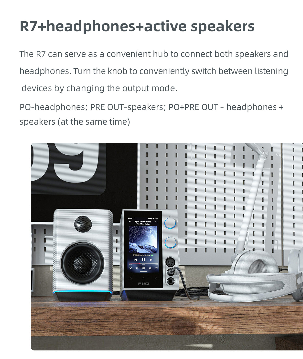 Apos Audio FiiO Headphone DAC/Amp FiiO R7 Desktop HIFI Center/Transmitter/Streamer/Decoder/Amp/Pre-amp All-in-One Unit (Apos Certified)