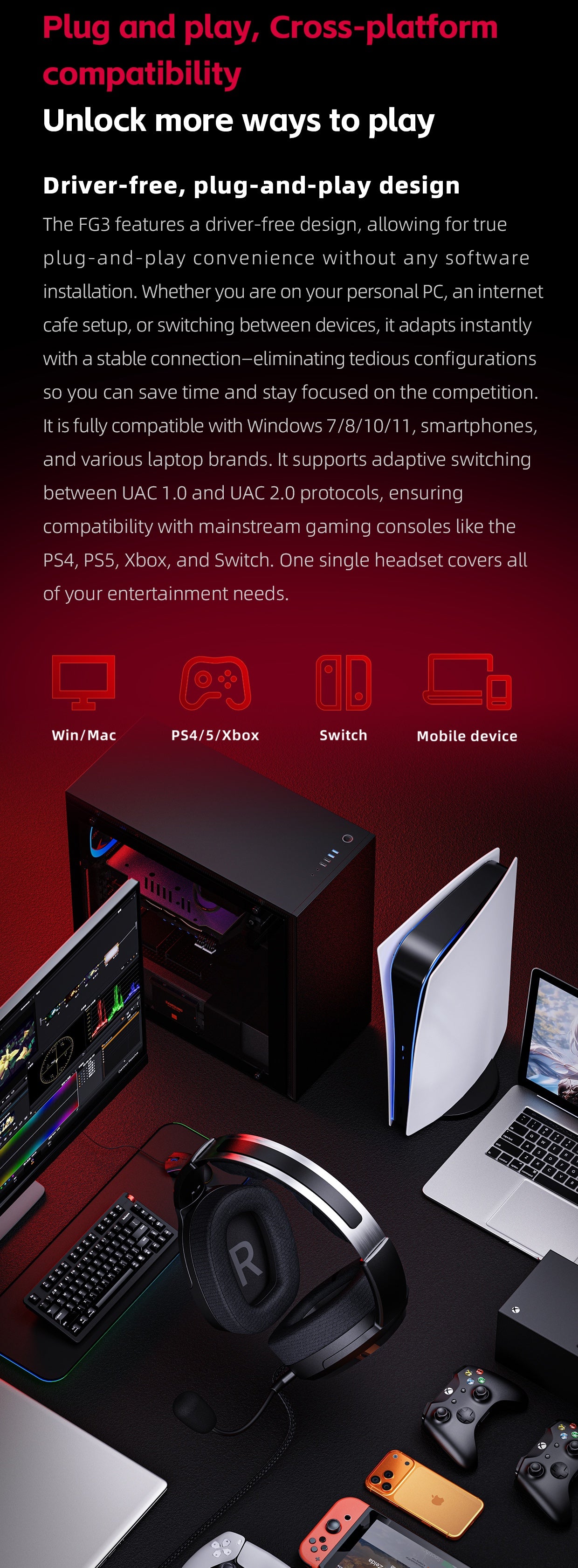Apos Audio FiiO Headphone FiiO FG3 Gaming Headphones