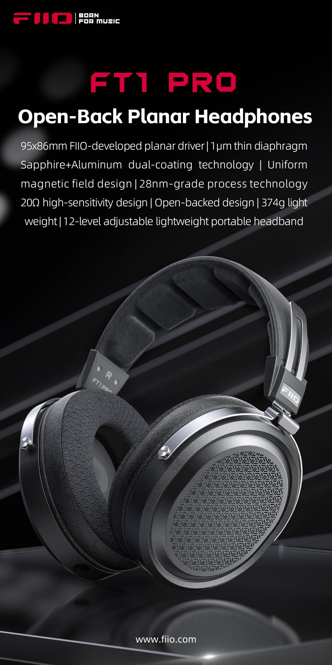 Apos Audio FiiO Headphone FiiO FT1 Pro Open-Back Planar Headphones