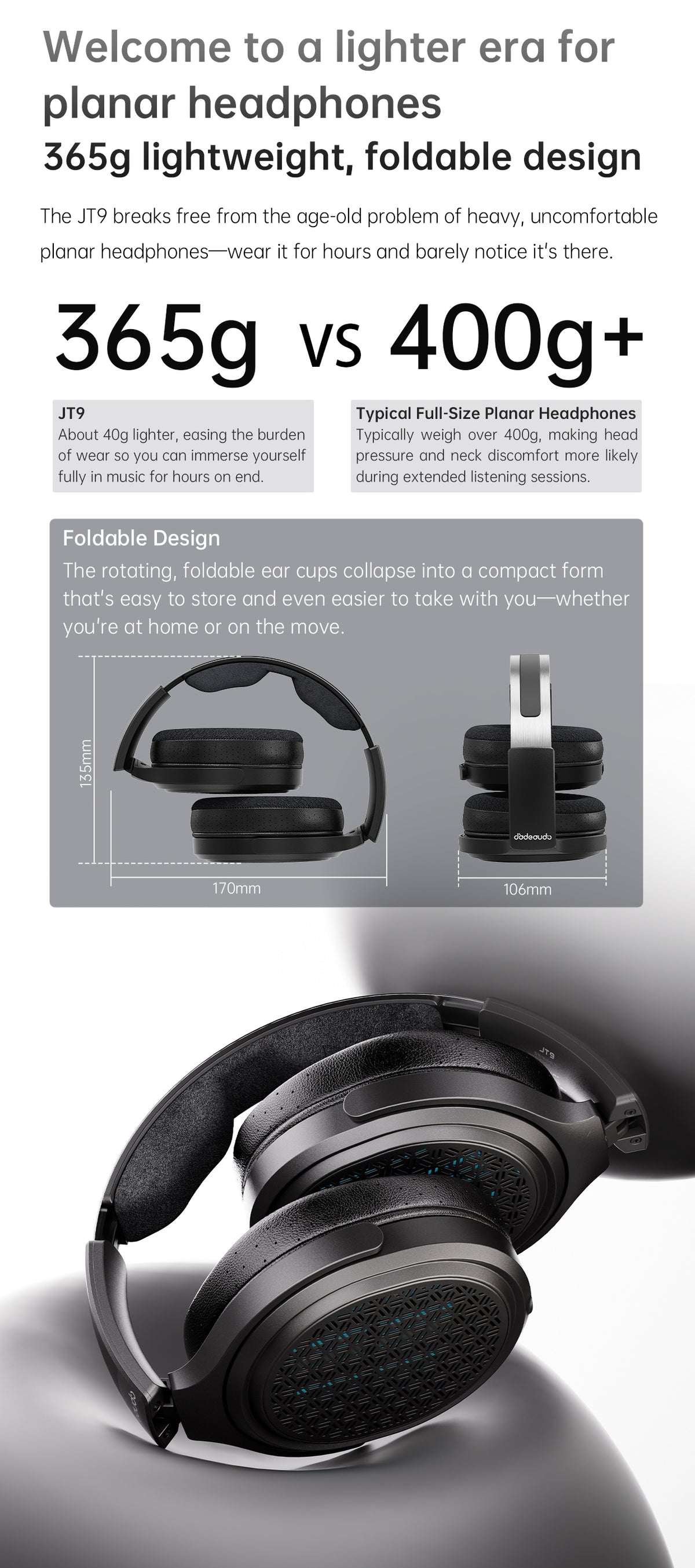 Apos Audio FiiO Headphone FIIO Jade Audio JT9 Open-Back Planar Headphones