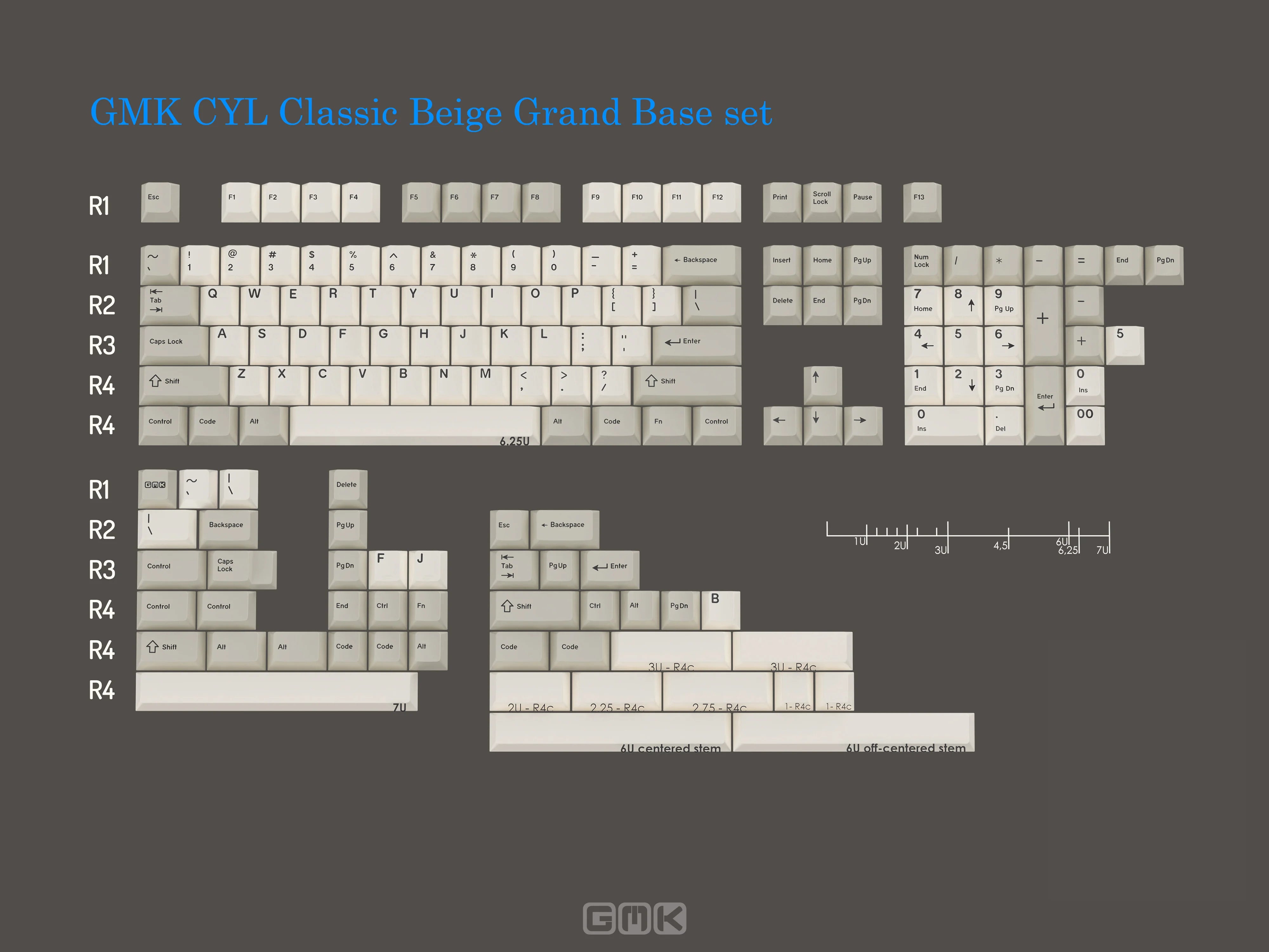Apos Audio GMK Keycaps GMK Classic Beige Keycap Set Grande Base Kit