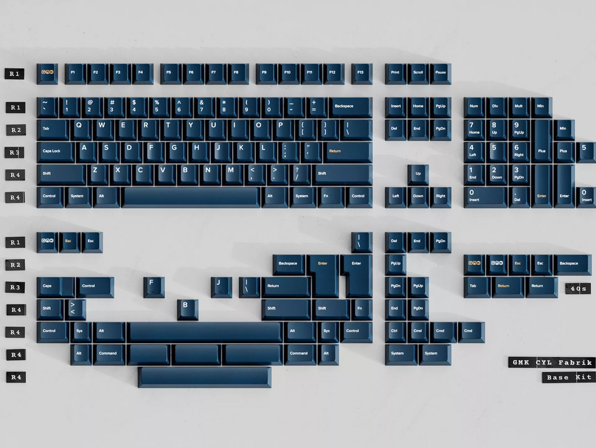 Apos Audio GMK Keycaps GMK CYL Blue Fabrik Keycap Set Base Kit