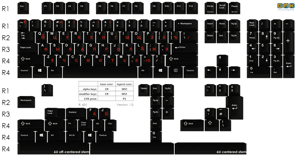 Apos Audio GMK Keycaps GMK Cyrillic Keycap Set