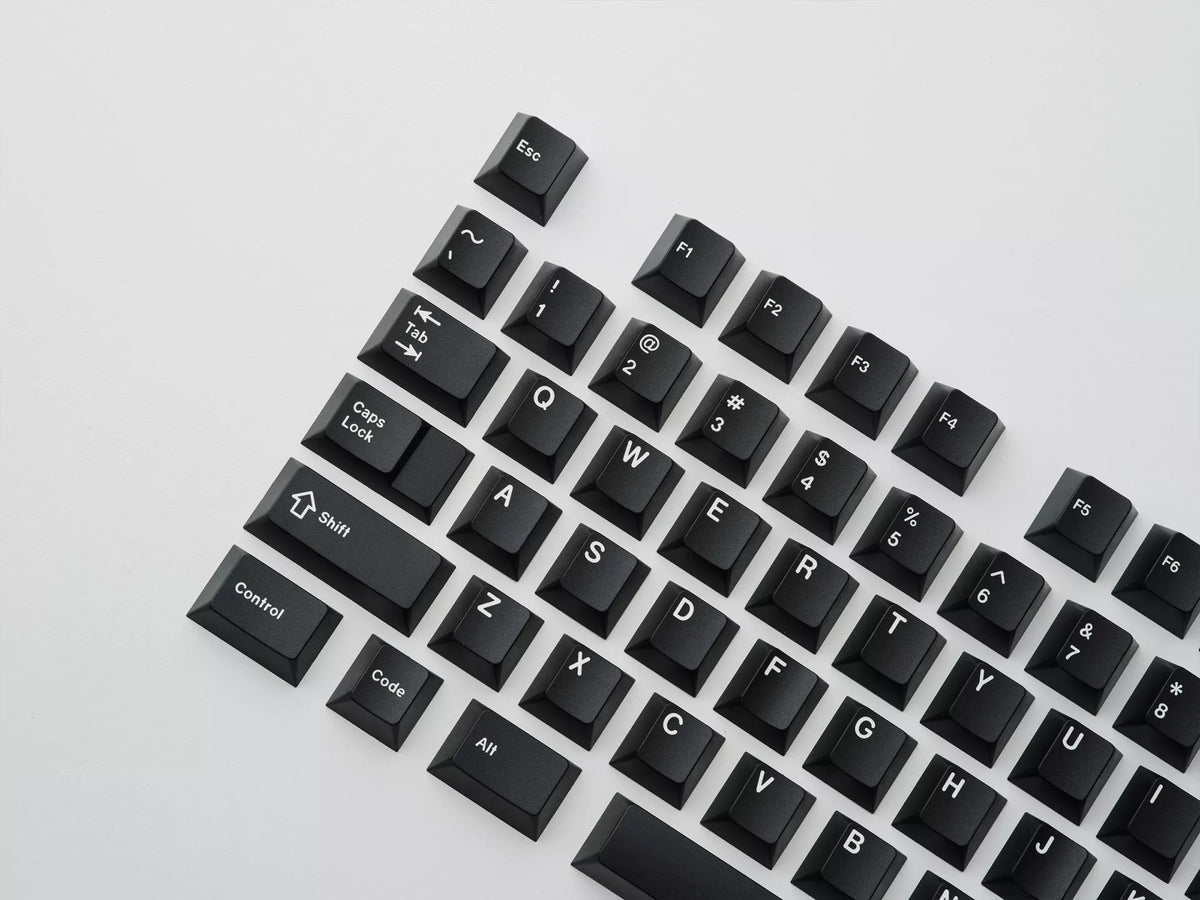 GMK WoB Keycap Set (White on Black)