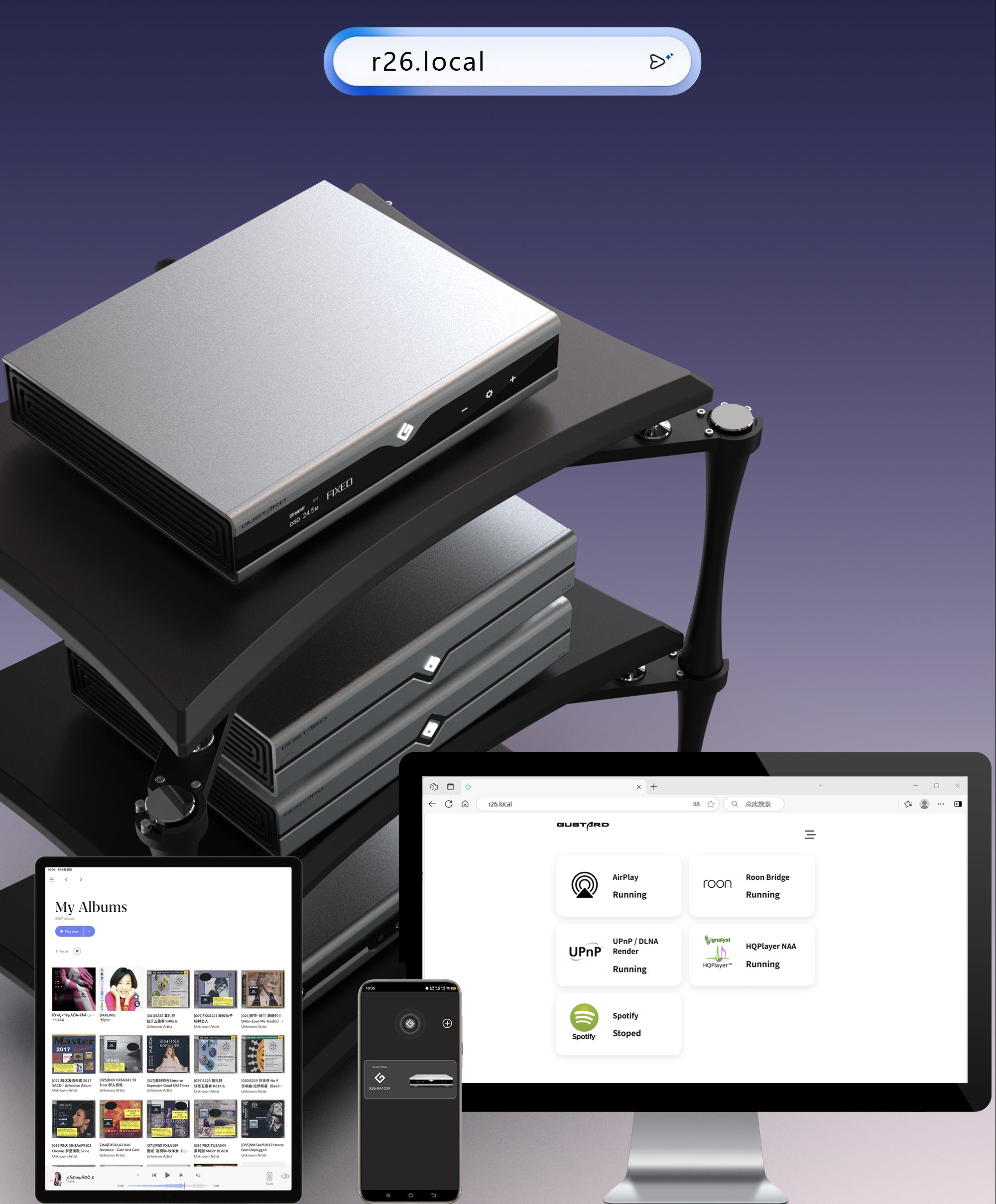 Apos Audio Gustard DAC (Digital-to-Analog Converter) GUSTARD DAC-R26II Network Streaming R2R DAC