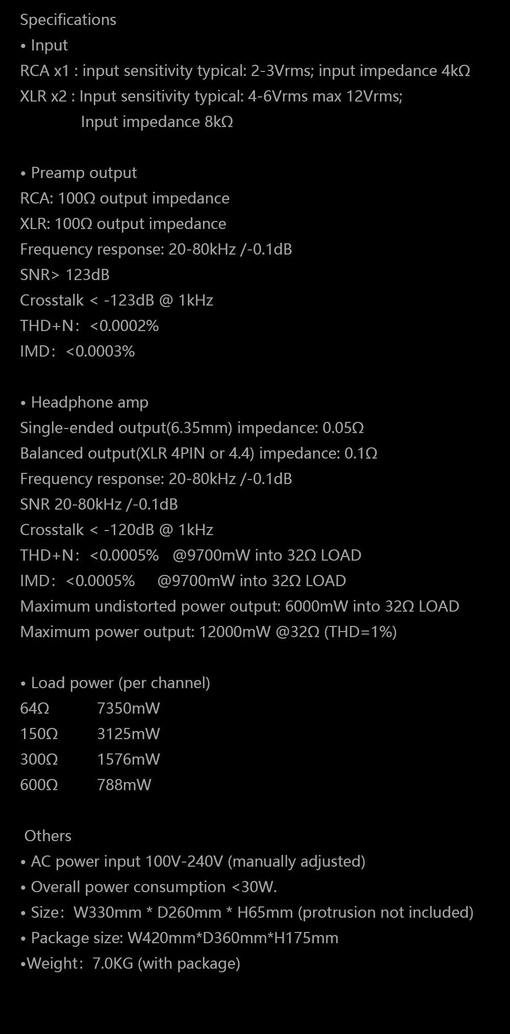 Apos Audio Gustard DAC (Digital-to-Analog Converter) GUSTARD H26 Fully-balanced Class-A Amplifier and Preamplifier