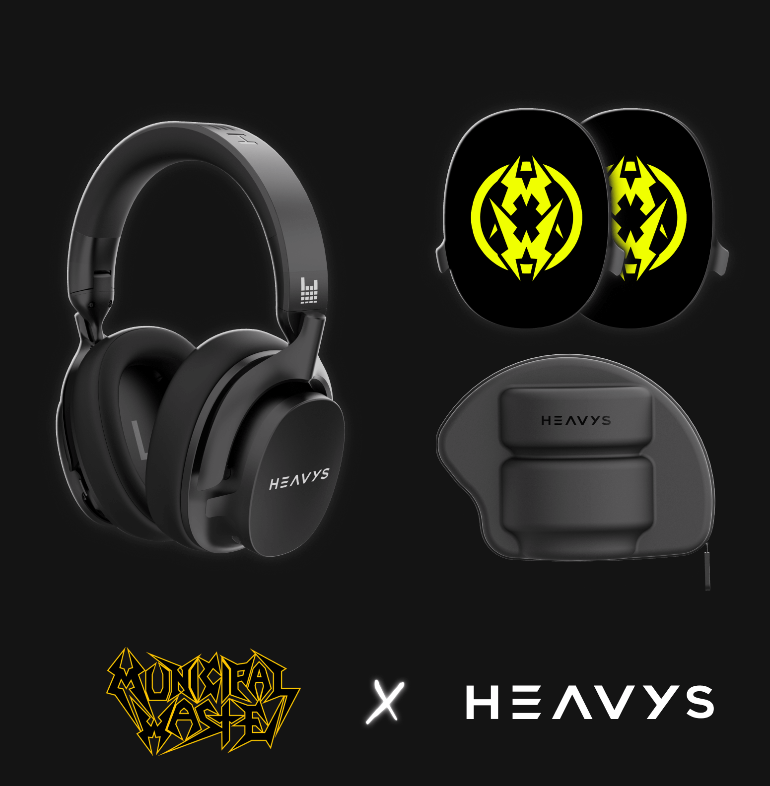 Apos Audio Heavys Headphone Heavys Headphones + Shells Bundle (Save up to 20%) Municipal Waste 'Glow in the Dark' Shells
