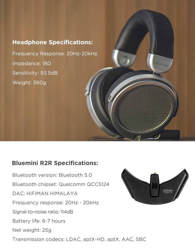 Apos Audio HIFIMAN Headphone HIFIMAN DEVA Pro Planar Bluetooth Headphones