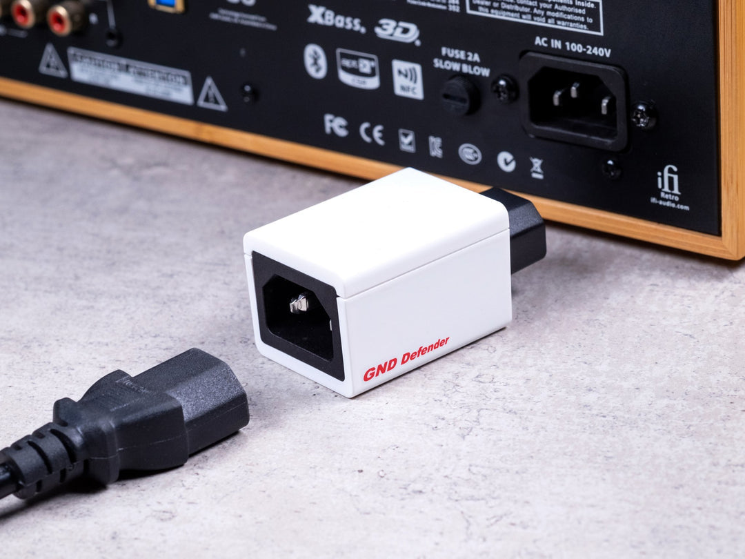 Apos Audio iFi Accessory iFi Audio SilentPower - GND Defender - Intelligent Ground Control, IEC Connector Ground Loop Remover