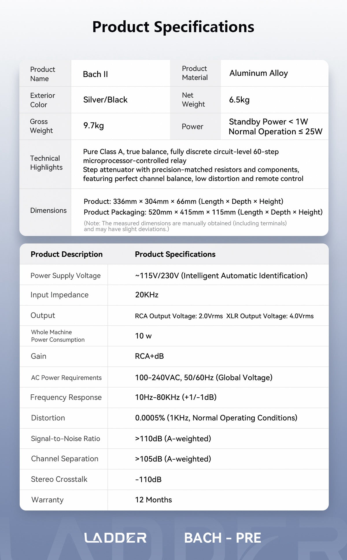 Apos Audio LADDER Headphone Amp LADDER Bach II Audio Preamplifier