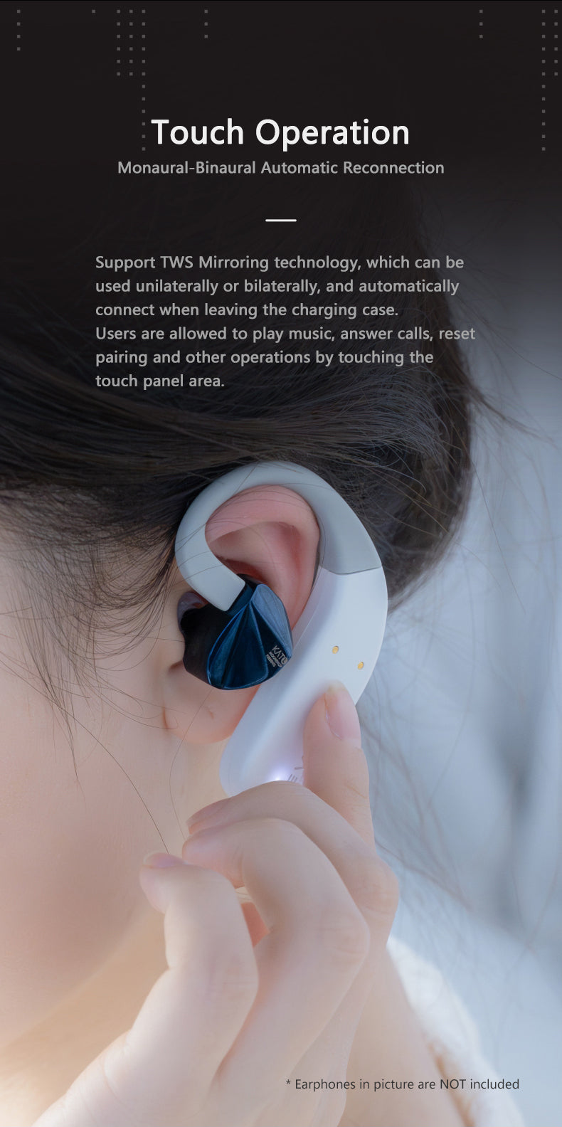 Apos Audio Moondrop Earphone / In-Ear Monitor (IEM) EVO Dual ES9318 Bluetooth Ear-Hooks