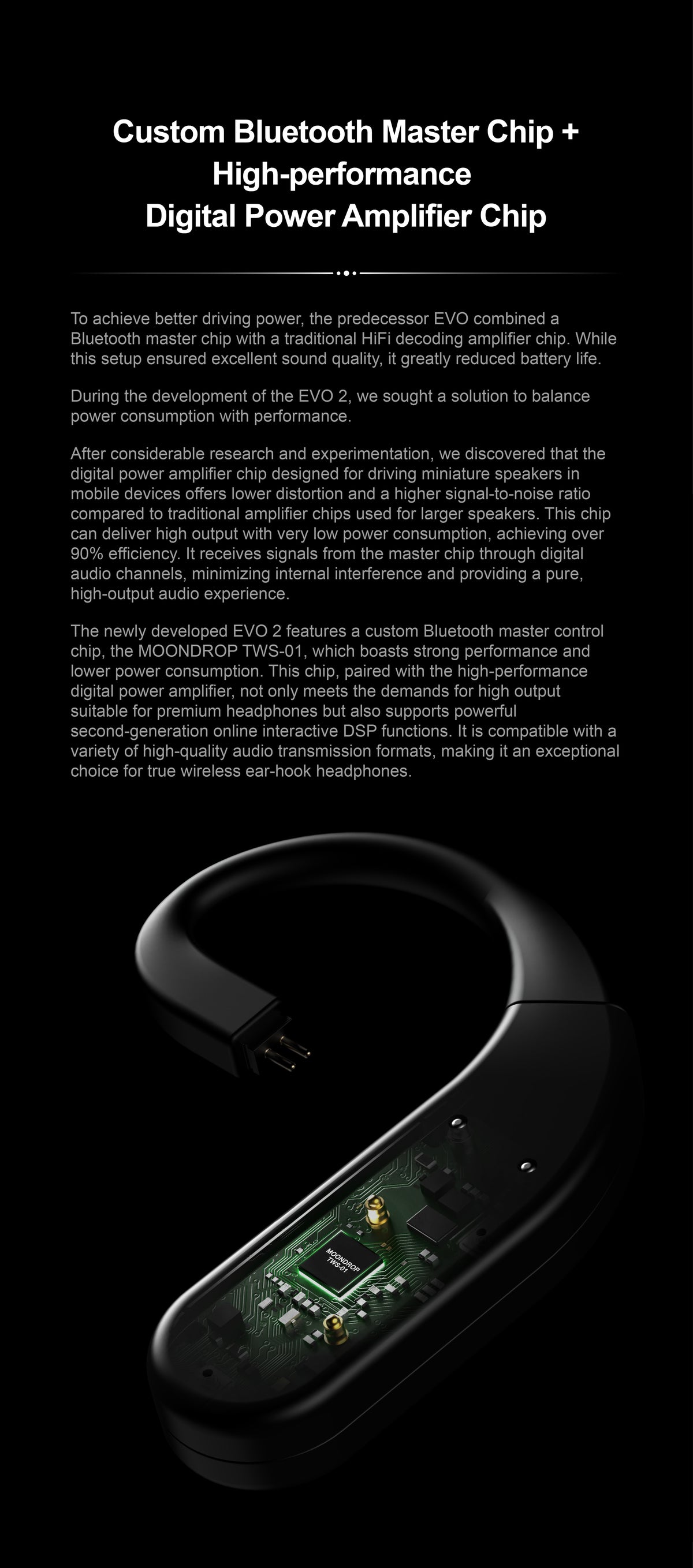 Apos Audio Moondrop Earphone / In-Ear Monitor (IEM) Moondrop EVO 2 True Wireless Ear-Hook DAC/amp