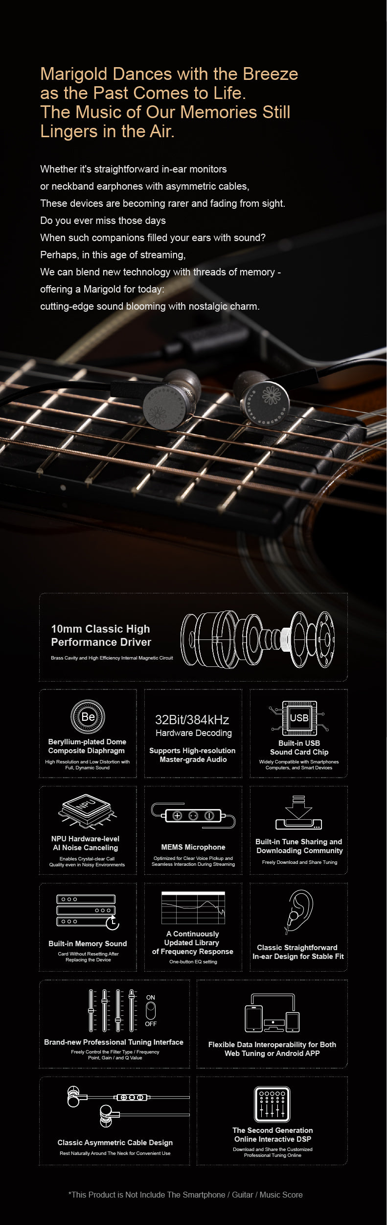 Apos Audio Moondrop Earphone / In-Ear Monitor (IEM) Moondrop Marigold USB-C Neckband-Style IEMs