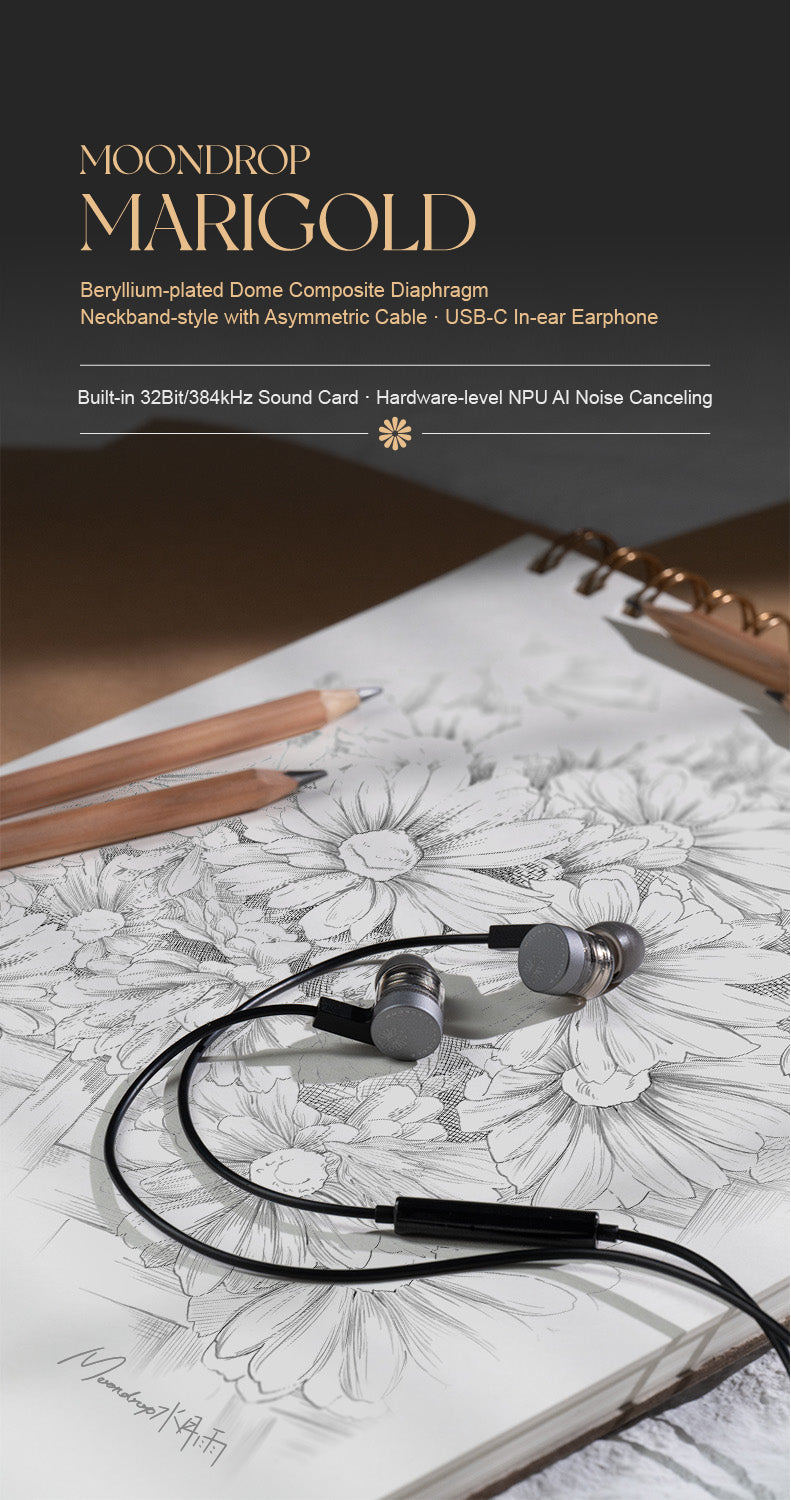 Apos Audio Moondrop Earphone / In-Ear Monitor (IEM) Moondrop Marigold USB-C Neckband-Style IEMs