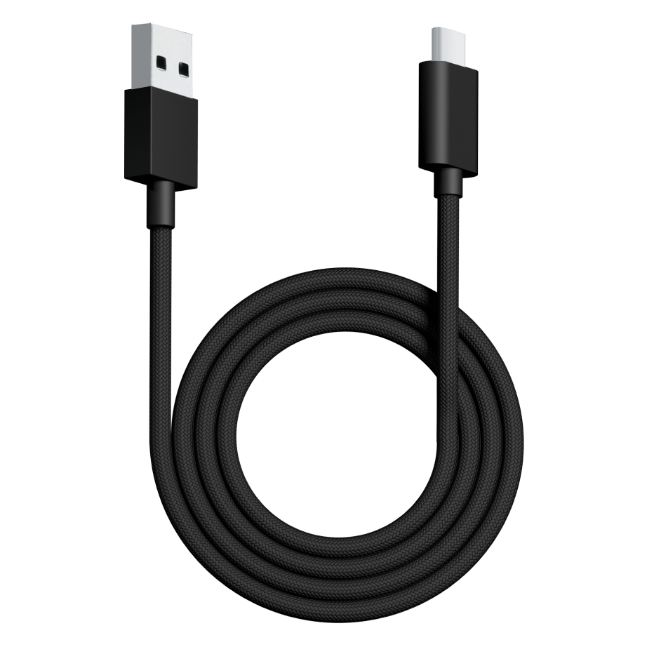 Apos Audio Pwnage Cables USB C Paracord Cable Charging Flexible Wired Cord usb a to c black