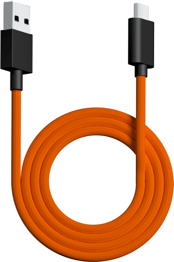Apos Audio Pwnage Cables USB C Paracord Cable Charging Flexible Wired Cord usb a to c orange