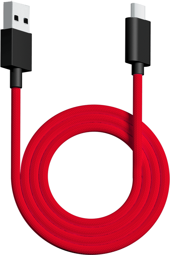 Apos Audio Pwnage Cables USB C Paracord Cable Charging Flexible Wired Cord usb a to c red