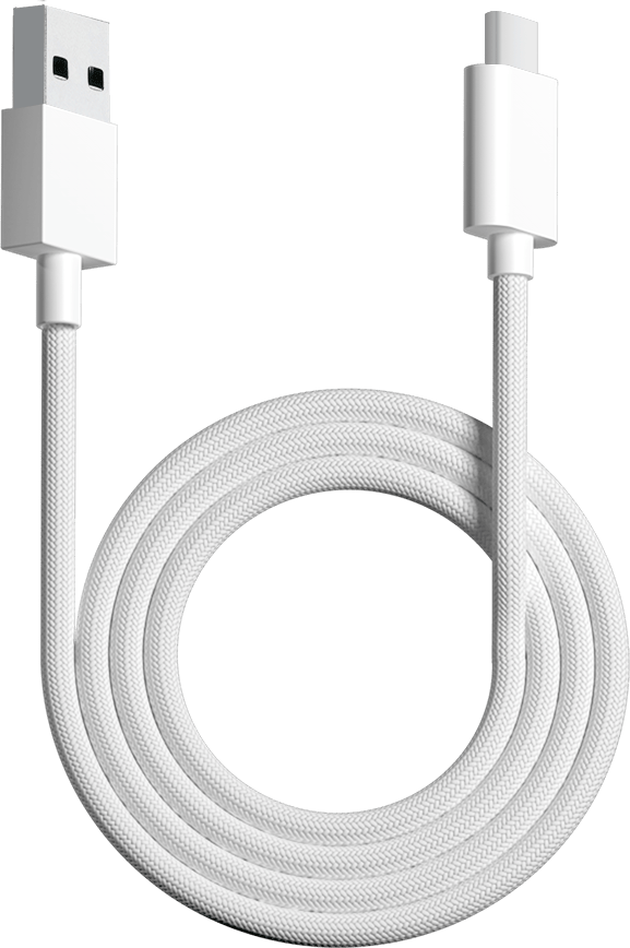 Apos Audio Pwnage Cables USB C Paracord Cable Charging Flexible Wired Cord usb a to c white