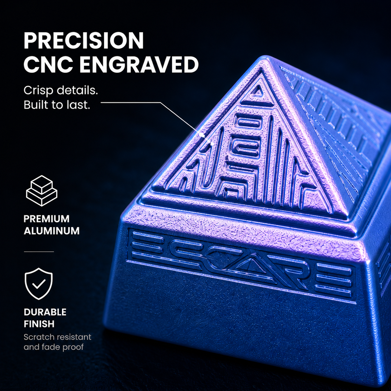 Apos Audio Pwnage Keycaps Pwnage Artisan Pyramid Keycap CNC Machined Aluminum
