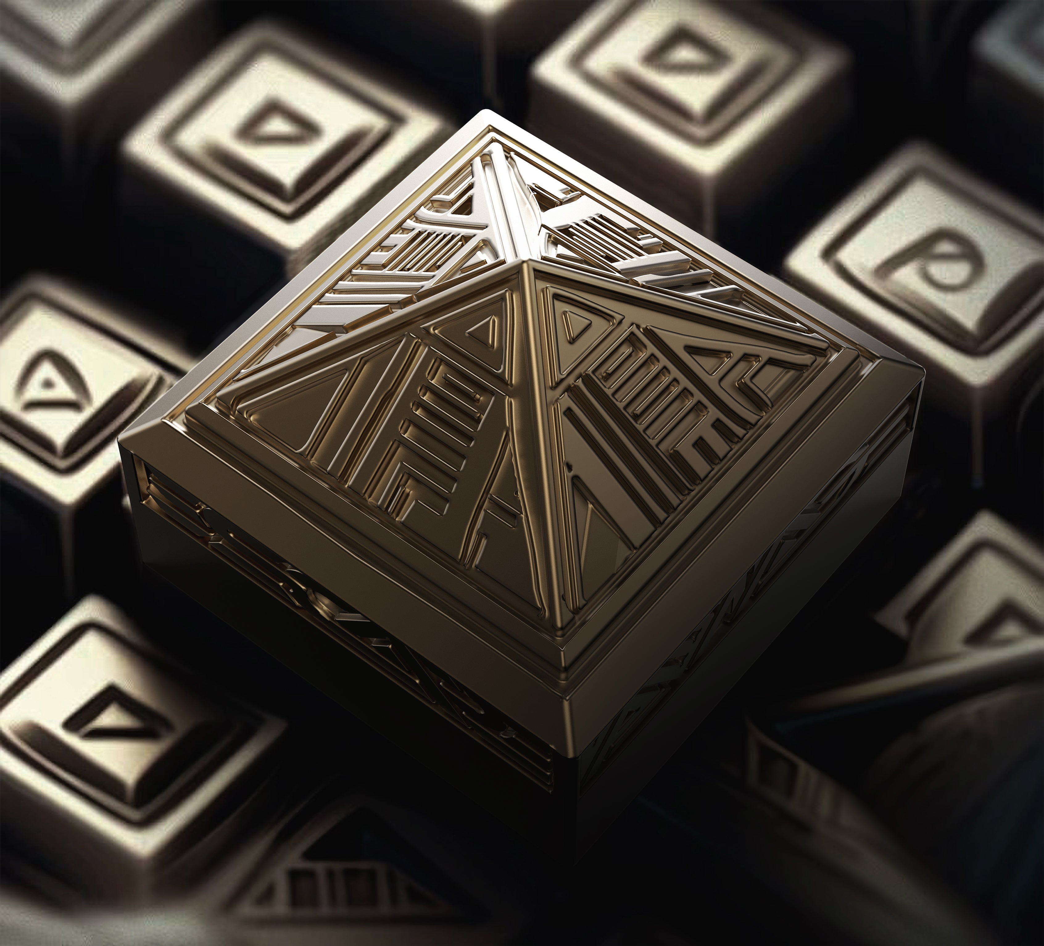 Apos Audio Pwnage Keycaps Pwnage Artisan Pyramid Keycap CNC Machined Aluminum Gold
