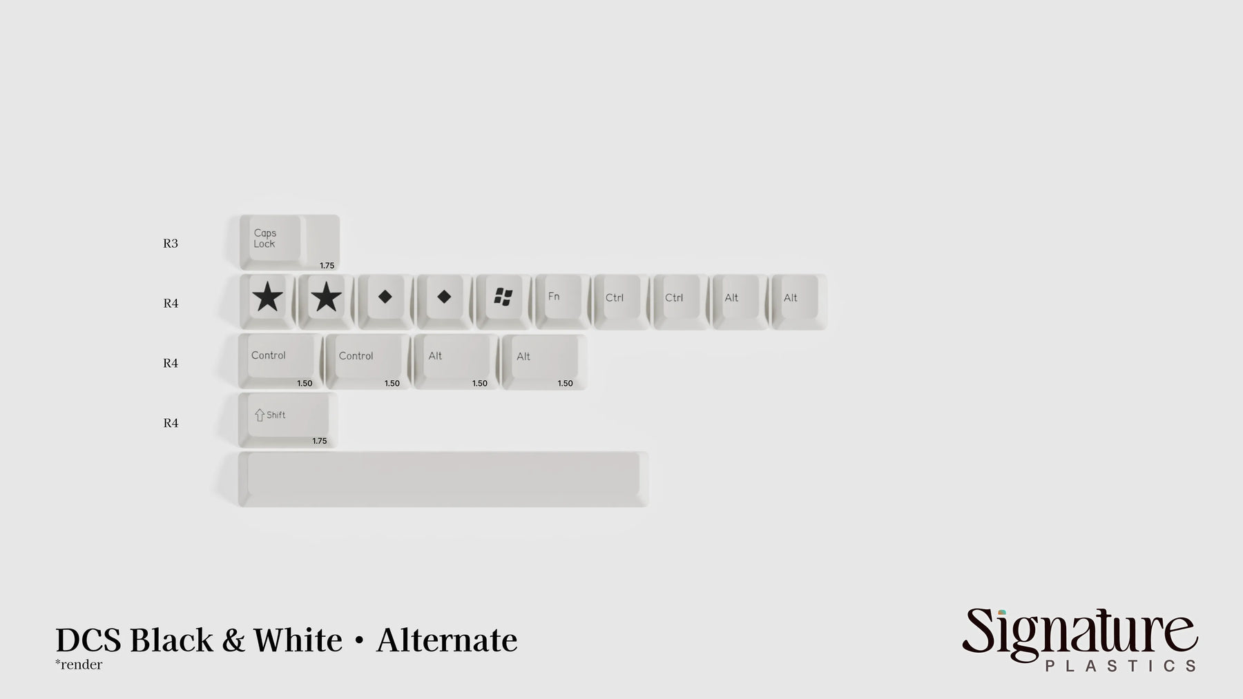 Apos Audio Signature Plastics Keycaps DCS Black & White Keycap Set