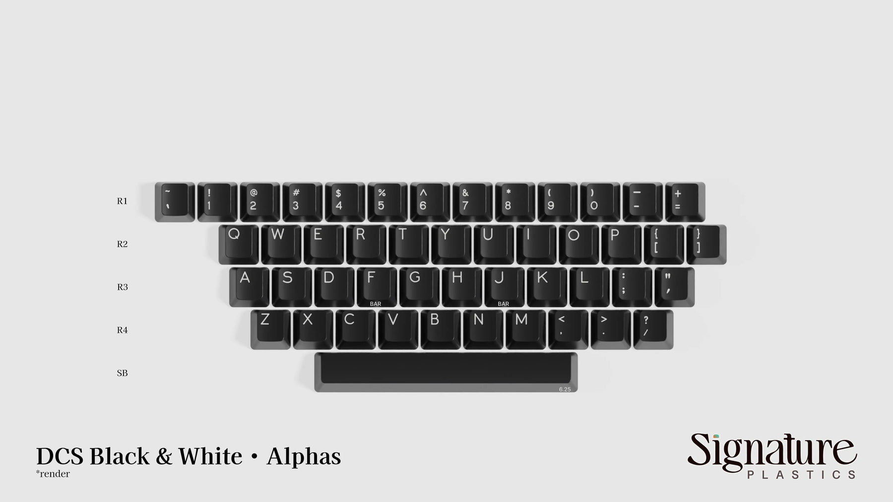 Apos Audio Signature Plastics Keycaps DCS Black & White Keycap Set