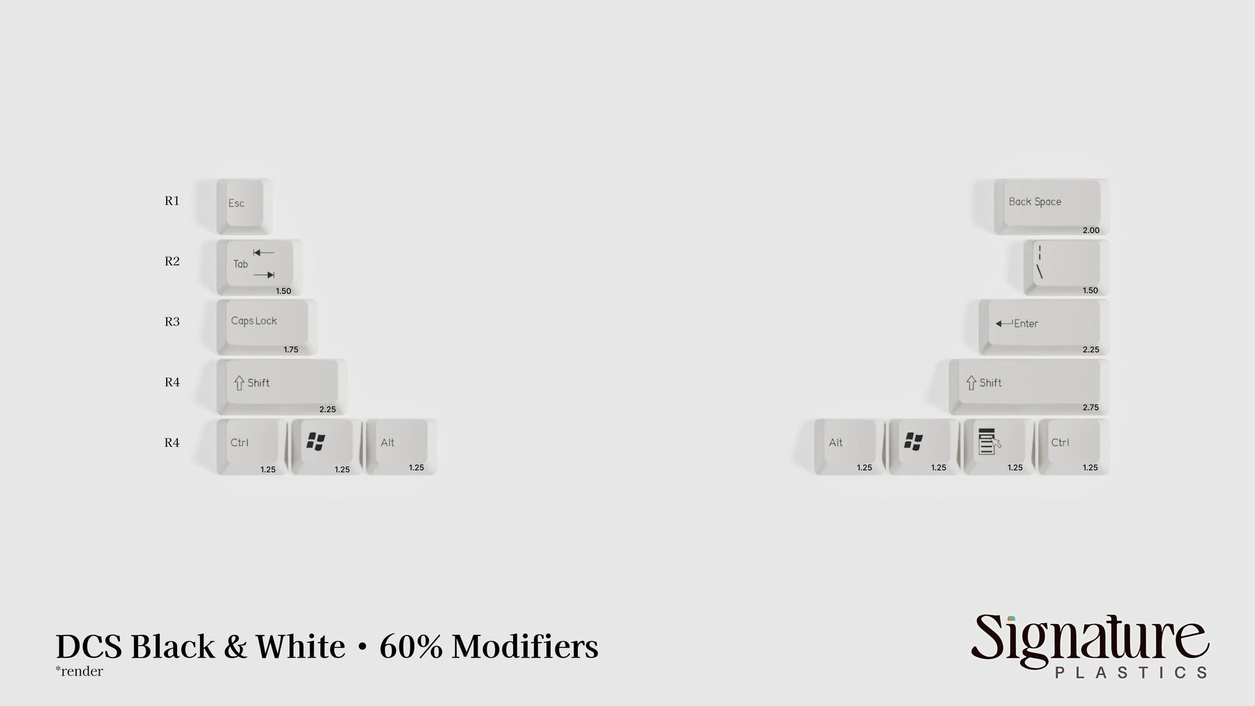 Apos Audio Signature Plastics Keycaps DCS Black & White Keycap Set