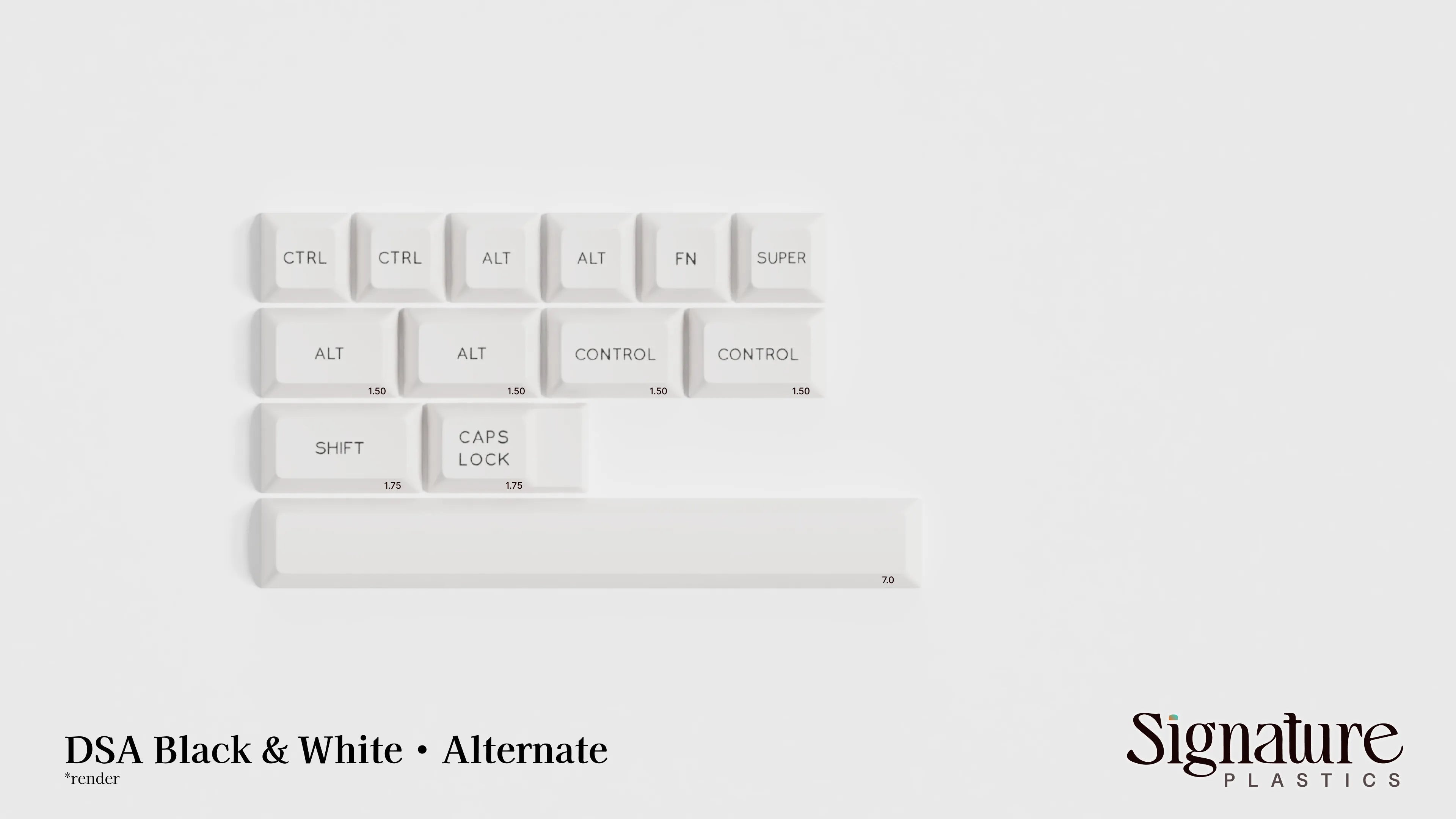 Apos Audio Signature Plastics Keycaps DSA Black & White Keycap Set Alternate / White