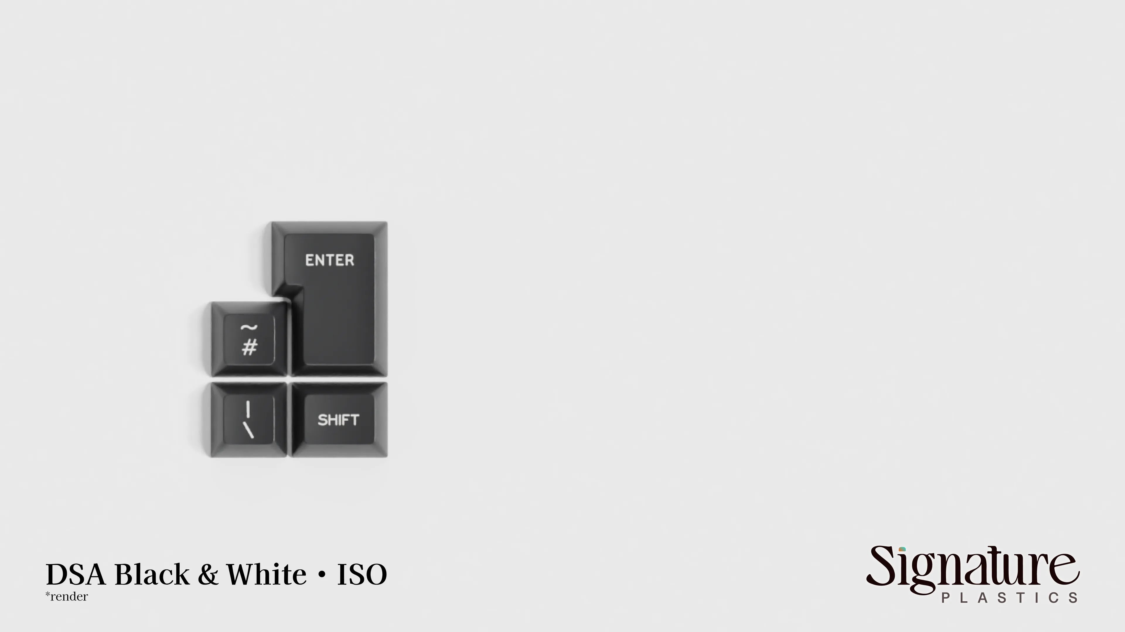 Apos Audio Signature Plastics Keycaps DSA Black & White Keycap Set ISO / Black