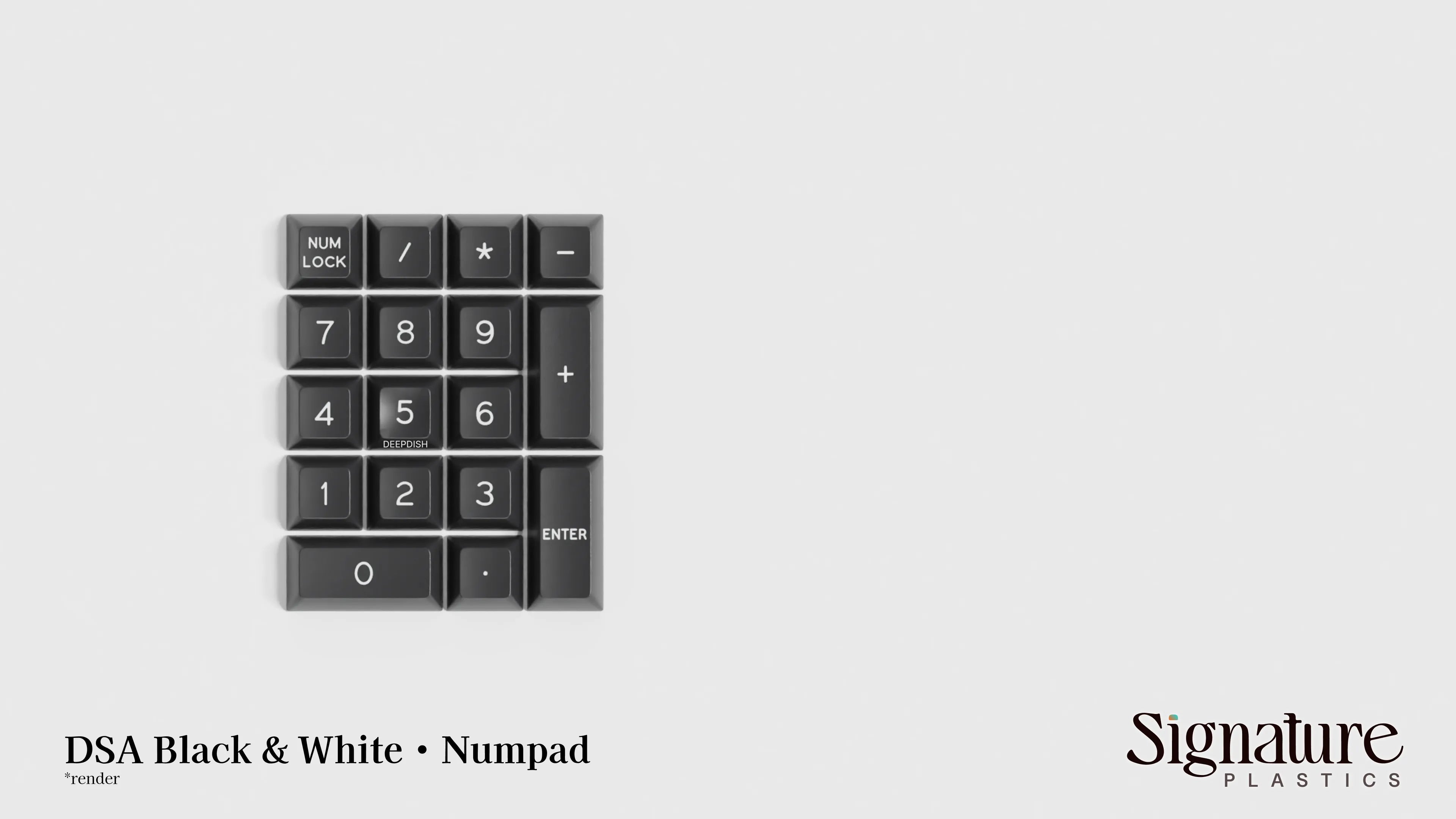 Apos Audio Signature Plastics Keycaps DSA Black & White Keycap Set Numpad / Black