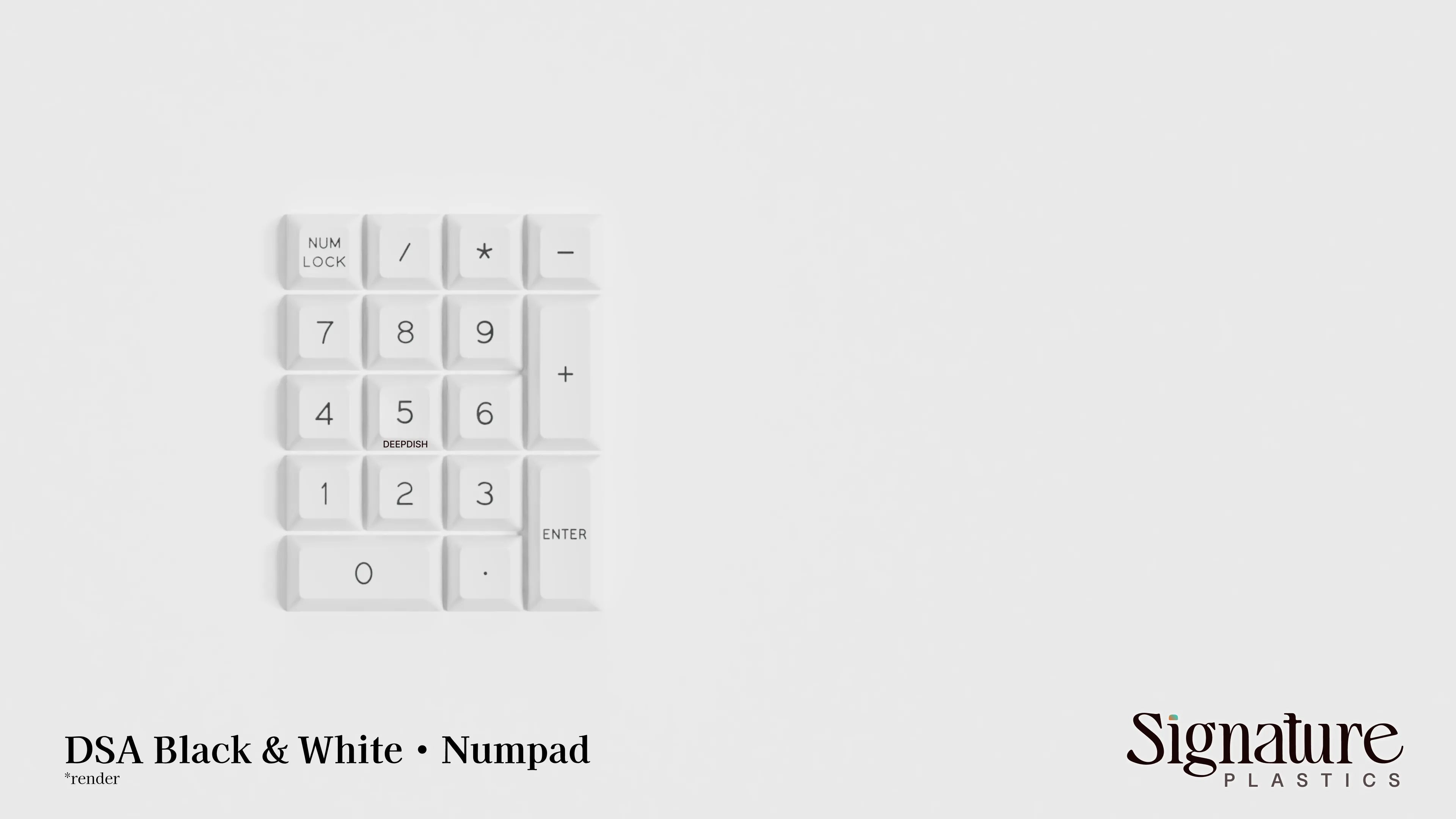 Apos Audio Signature Plastics Keycaps DSA Black & White Keycap Set Numpad / White