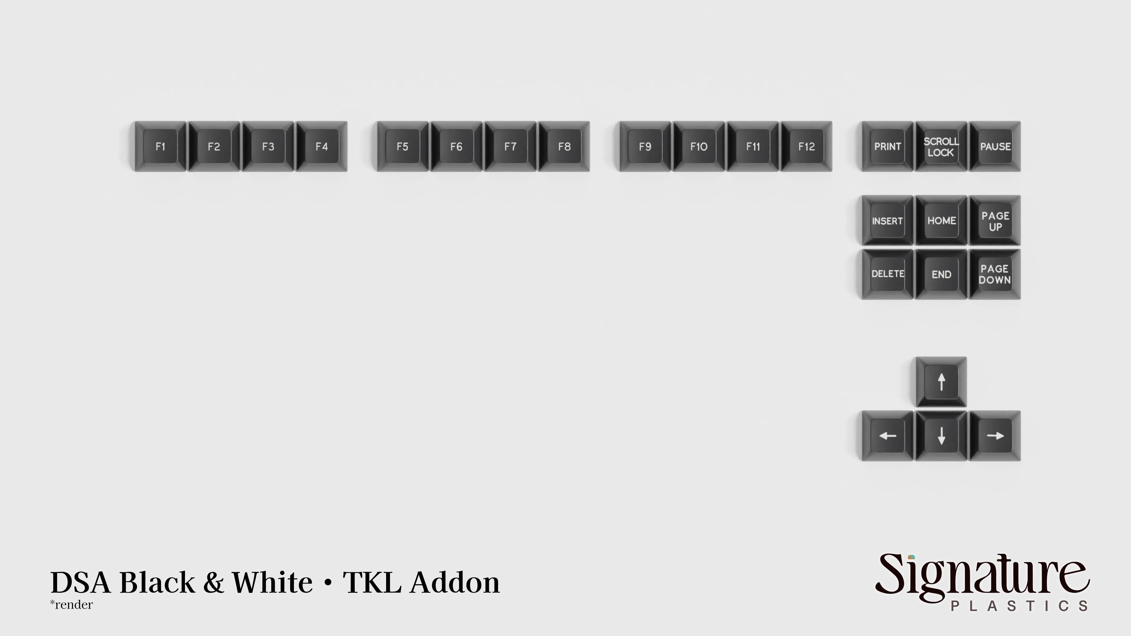 Apos Audio Signature Plastics Keycaps DSA Black & White Keycap Set TKL Addon / Black