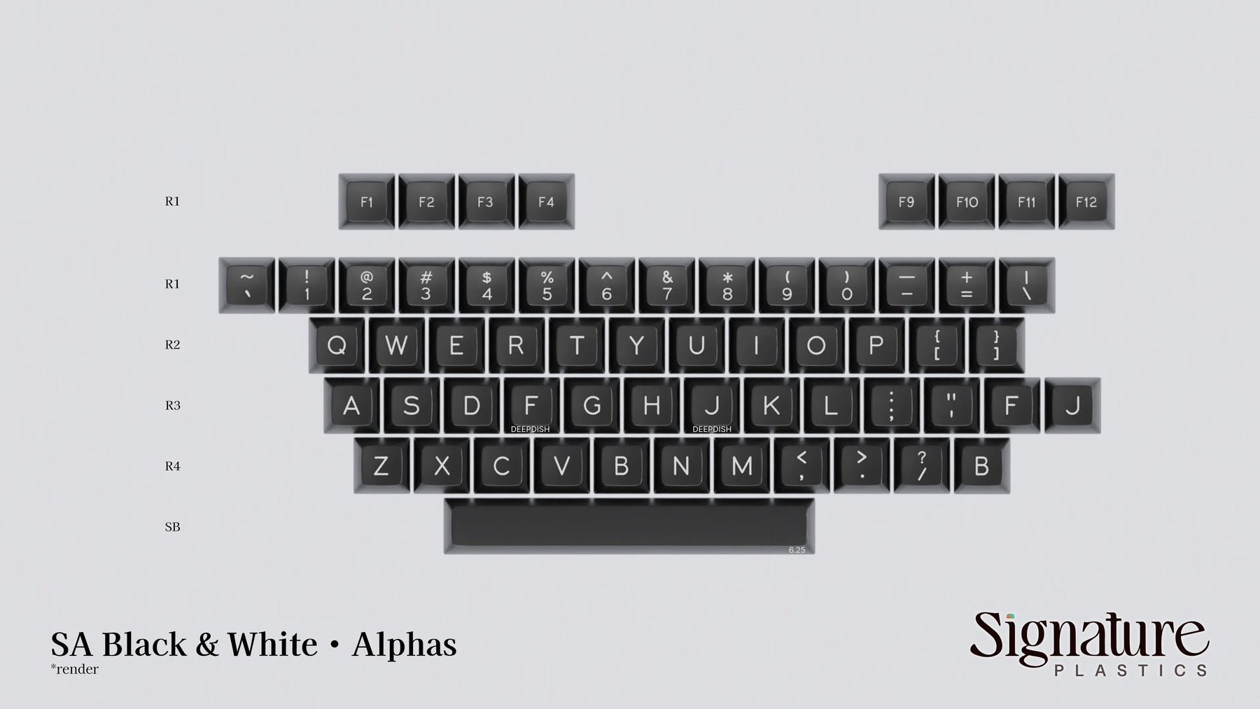 Apos Audio Signature Plastics Keycaps SA Black & White Keycap Set