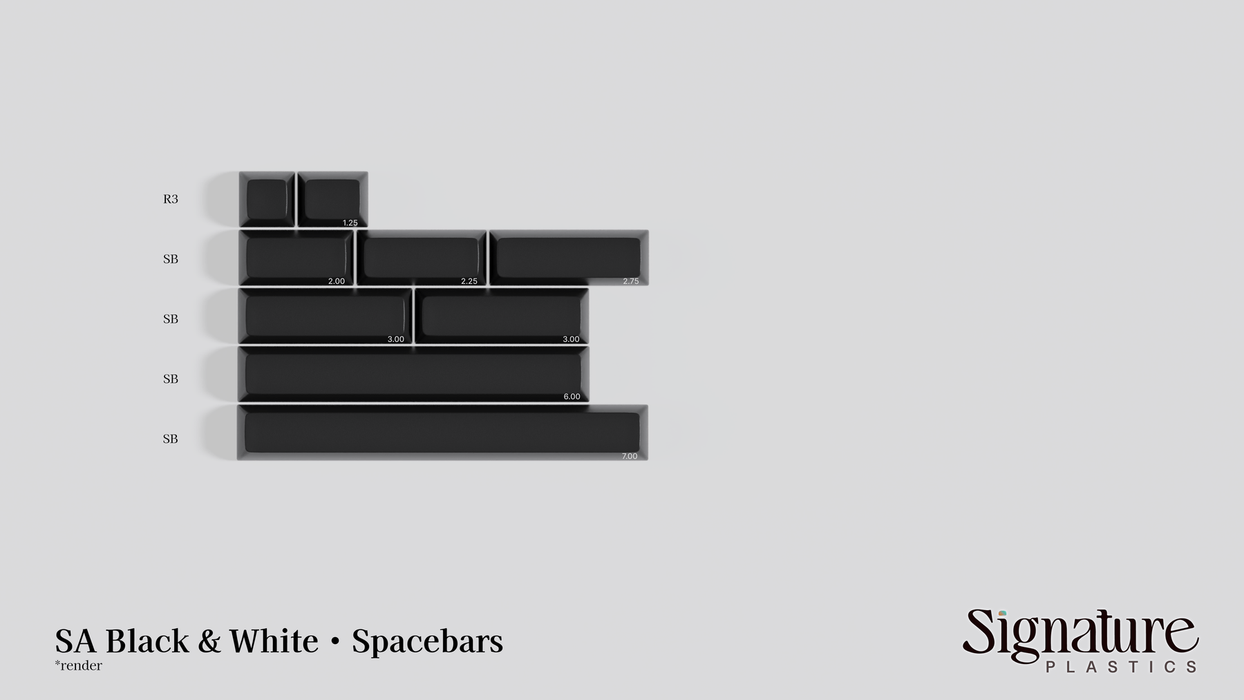 Apos Audio Signature Plastics Keycaps SA Black & White Keycap Set