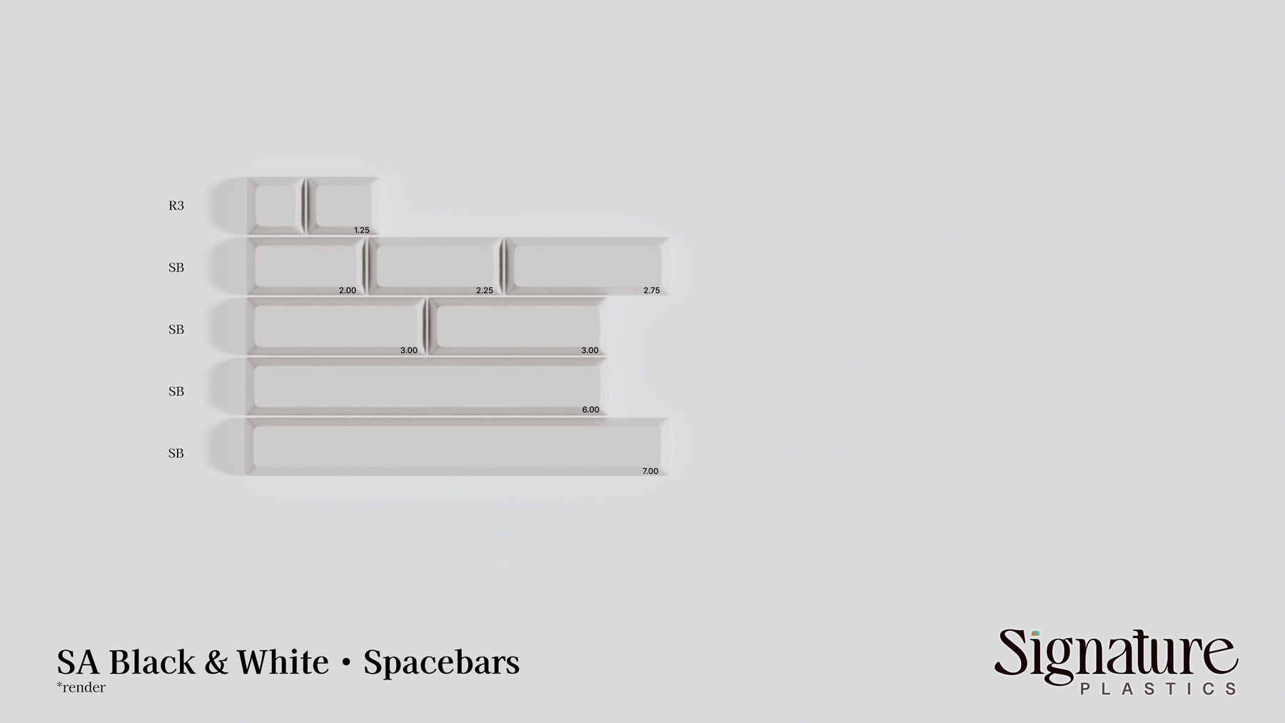 Apos Audio Signature Plastics Keycaps SA Black & White Keycap Set