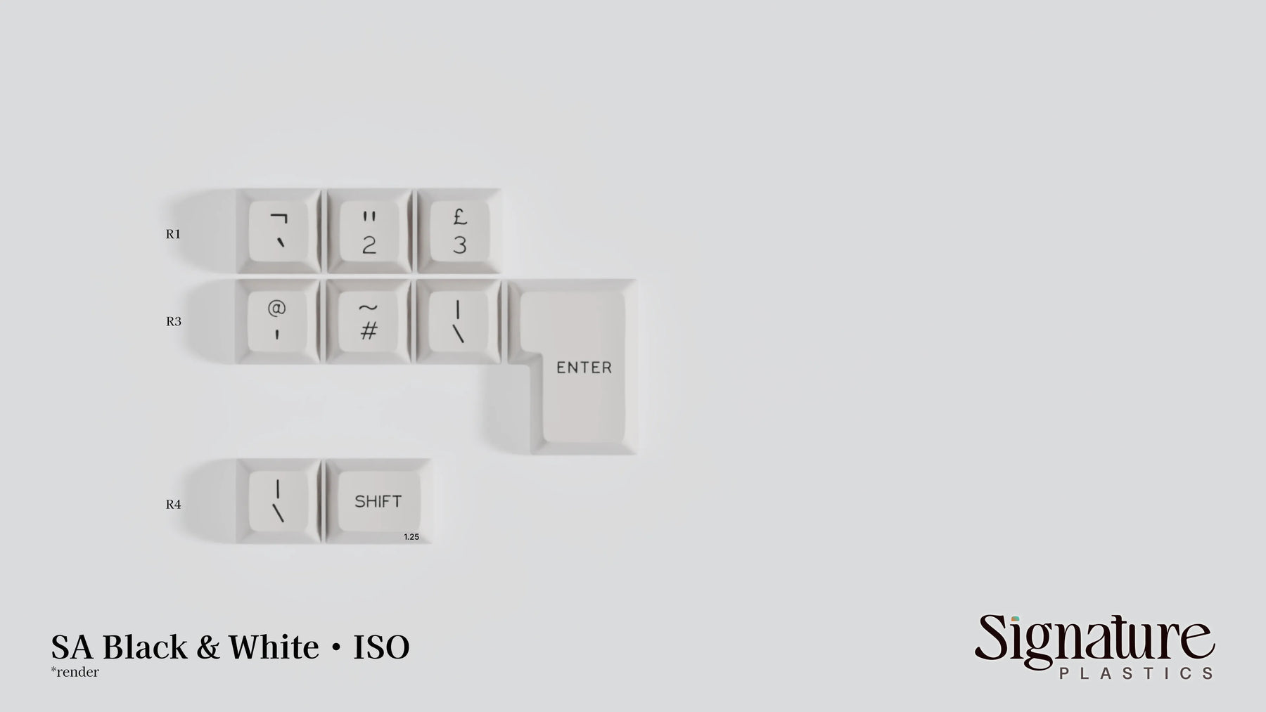 Apos Audio Signature Plastics Keycaps SA Black & White Keycap Set