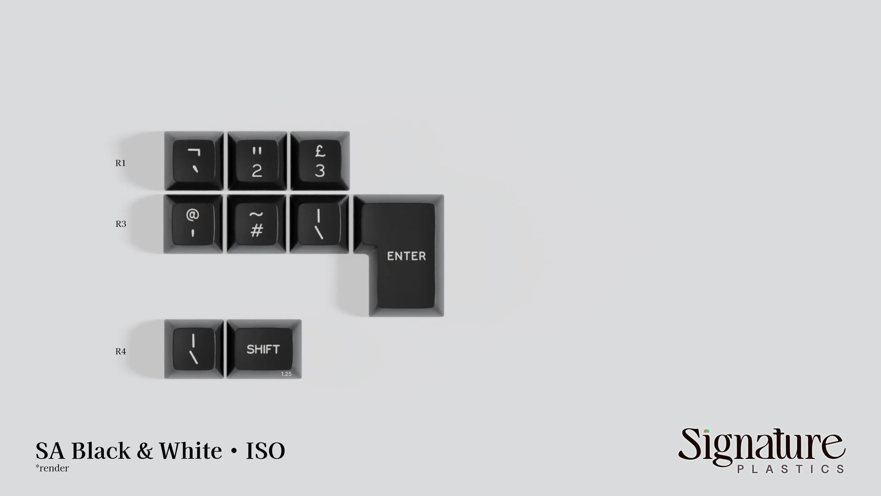 Apos Audio Signature Plastics Keycaps SA Black & White Keycap Set