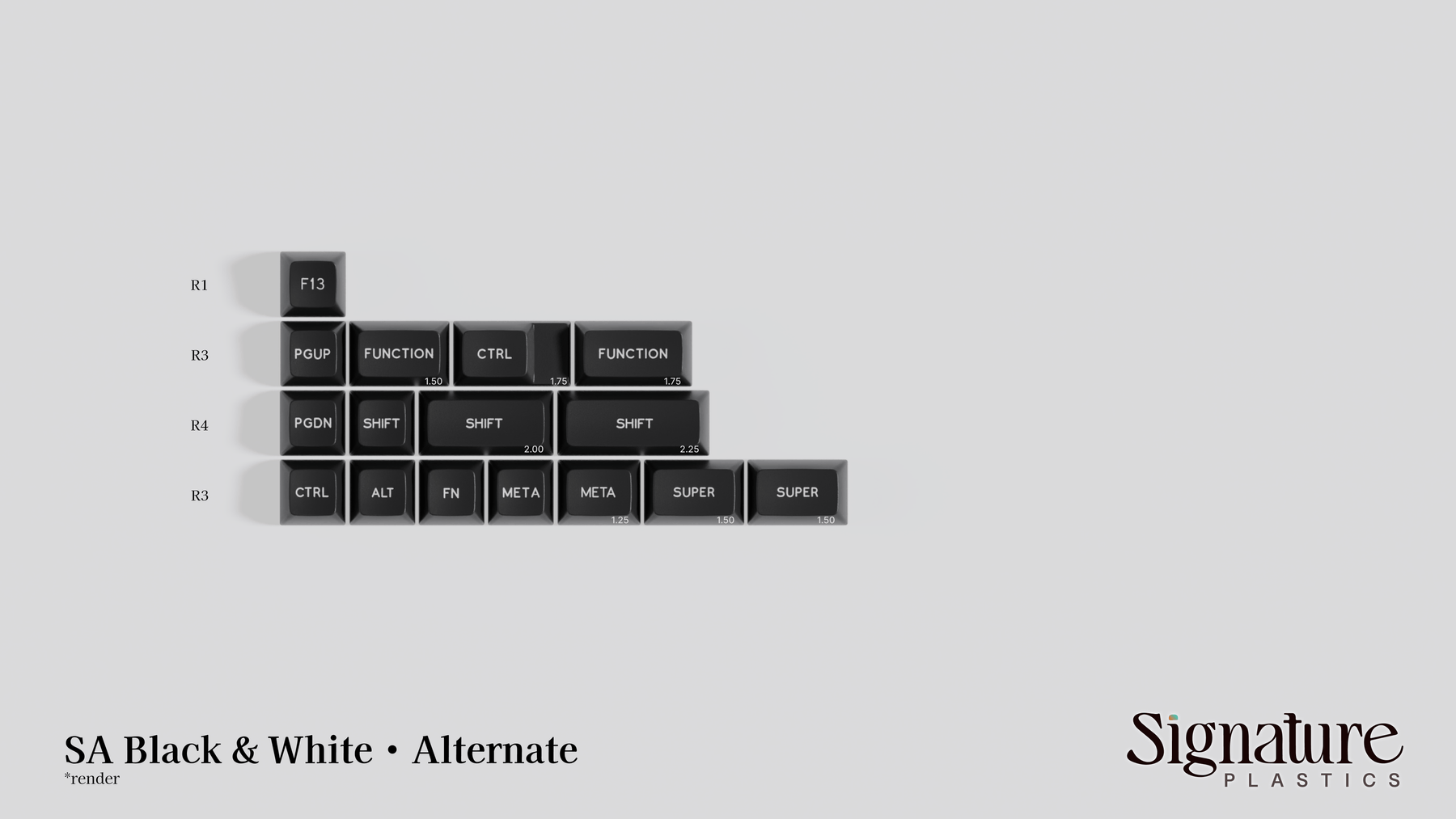 Apos Audio Signature Plastics Keycaps SA Black & White Keycap Set
