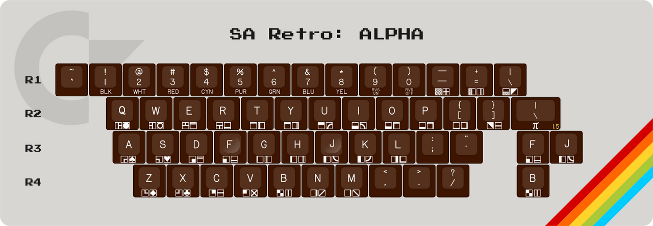 Apos Audio Signature Plastics Keycaps SA Retro Keycap Set Alphas
